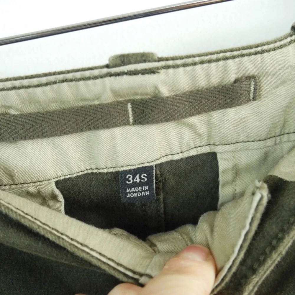Banana Republic Traveler Moleskin Cargo Pant Olive Green 34S Paratrooper Utility
